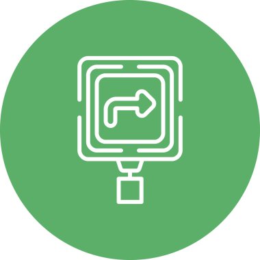 Öndeki Eğri Web simgesi vektör resimlemesi