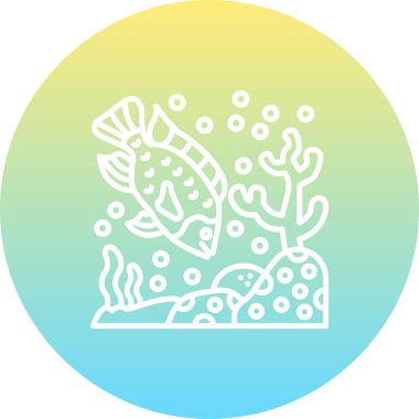 Tilapia web simgesi, vektör illüstrasyonu