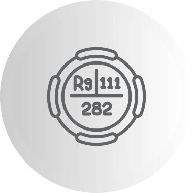 Roentgenium sembolü, periyodik tablonun kimyasal elementi, vektör simgesi