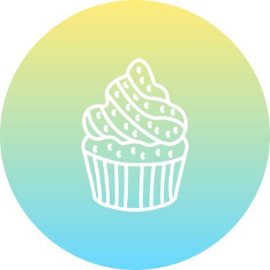 Cupcake Yenilikçi Düz Ürün Tasarım Sembolü