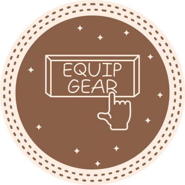 Equip Gear Web simgesi vektör illüstrasyonuName