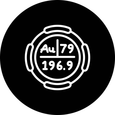 Altın sembol, periyodik tablonun kimyasal elementi, vektör simgesi