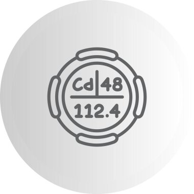 Kadmiyum sembolü, periyodik tablonun kimyasal elementi, vektör simgesi