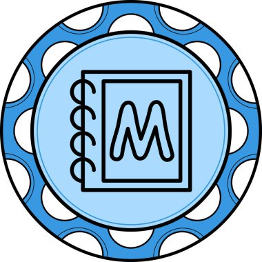 Büyük Harf M Web simgesi vektör illüstrasyonu