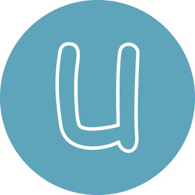 Küçük Harf U web simgesi vektör illüstrasyonu