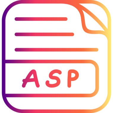 Asp dosya tipi etiketi içeren renkli belge simgesi