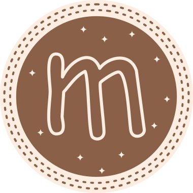 Küçük Harf M web simgesi vektör illüstrasyonu