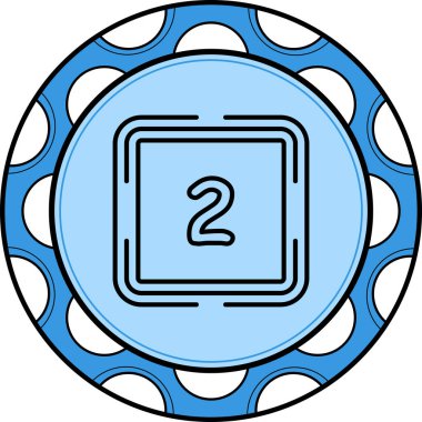 Tek sayılı iki oturuş merkezli eşmerkezli kare çerçeveler içinde yuvarlak köşeler ve ince doğrusal aksanlar.