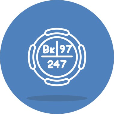 Berkelium sembolü, periyodik tablonun kimyasal elementi, vektör simgesi