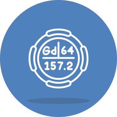 Gadolinium sembolü, periyodik tablonun kimyasal elementi, vektör simgesi