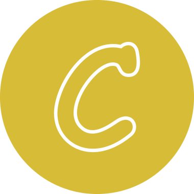 Küçük harf C web simgesi vektör illüstrasyonu