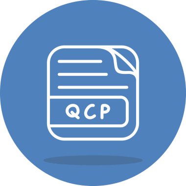Mavi arkaplan üzerinde qcp metin içeren basit belge simgesi