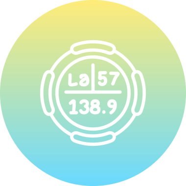 Lantanum sembolü, periyodik tablonun kimyasal elementi, vektör simgesi