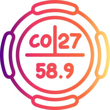 Kobalt sembolü, periyodik tablonun kimyasal elementi, vektör simgesi