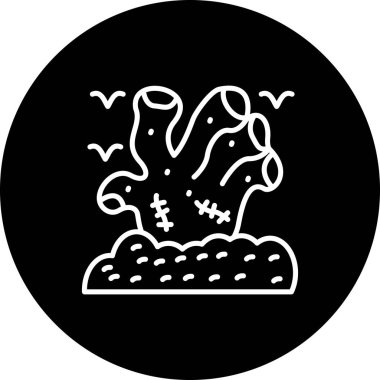 Zombi el ağ ikonu vektör illüstrasyonu