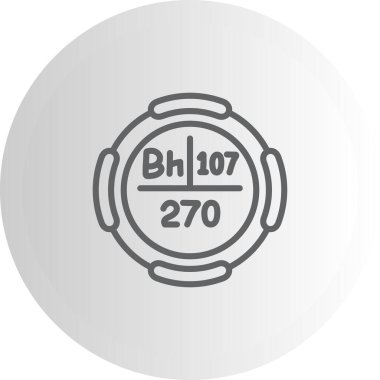 Bohrium sembolü, periyodik tablonun kimyasal elementi, vektör simgesi