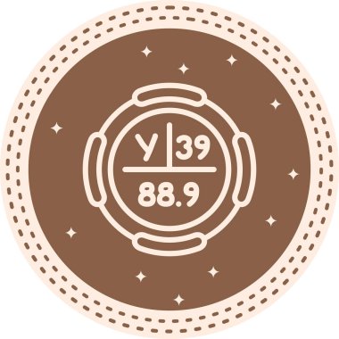 Yttrium sembolü, periyodik tablonun kimyasal elementi, vektör simgesi