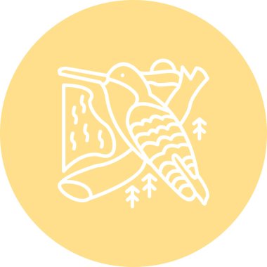 Mor Taç Giyen Sinekkuşu Minimum Düz Yaratıcı Grafik Tasarımı