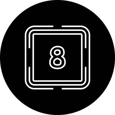simple web button with number Eight. 8