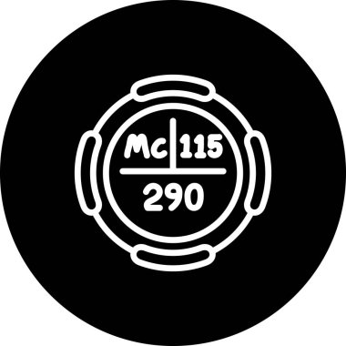 Moscovium sembolü, periyodik tablonun kimyasal elementi, vektör simgesi