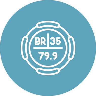 Bromine sembolü, periyodik tablonun kimyasal elementi, vektör simgesi