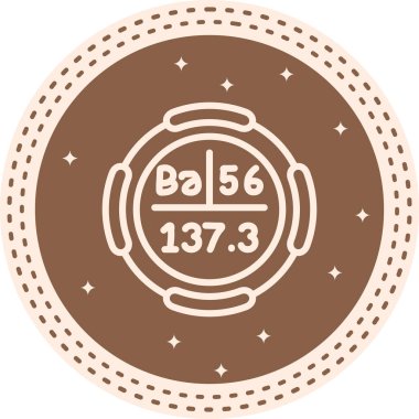 Baryum sembolü, periyodik tablonun kimyasal elementi, vektör simgesi