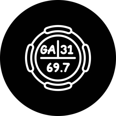 Galyum sembolü, periyodik tablonun kimyasal elementi, vektör simgesi