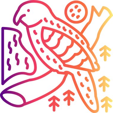 Kakapo kuş ağı simgesi, vektör illüstrasyonu      