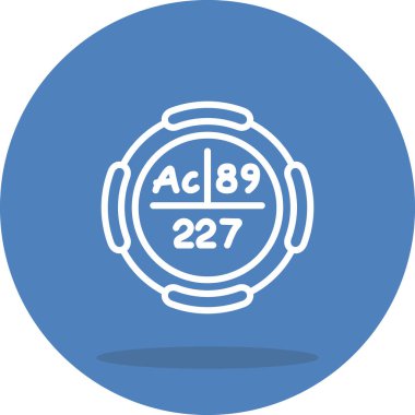 Aktinyum sembolü, periyodik tablonun kimyasal elementi, vektör simgesi