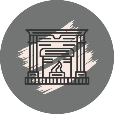 Şömine Ağı simgesi, vektör basit illüstrasyon