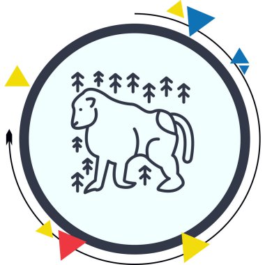 Babun ağ simgesi vektör illüstrasyonu