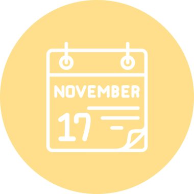 17 Kasım takvim simgesi, vektör illüstrasyonu           