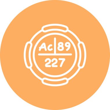 Aktinyum sembolü, periyodik tablonun kimyasal elementi, vektör simgesi