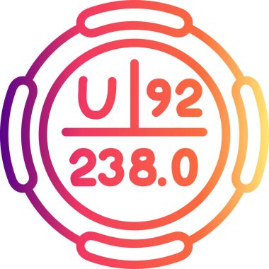 Uranyum sembolü, periyodik tablonun kimyasal elementi, vektör simgesi