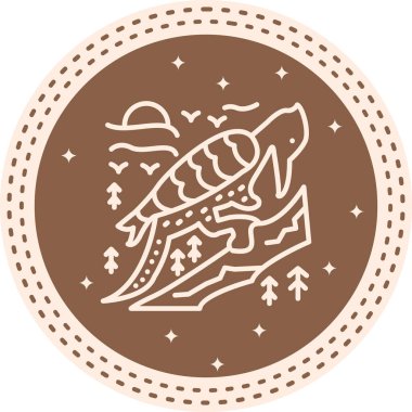 Kırmızı taçlı Ağaçkakan simgesi vektör illüstrasyon tasarımı