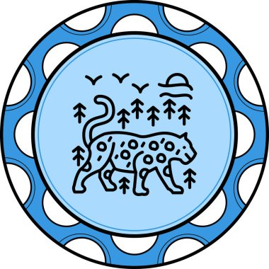 Leopar Sofistike Özel Vektör Sanat Nesnesi