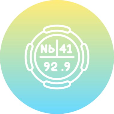 Niobium Kimyasal Element Basit Simge, Vektör