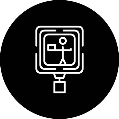 Öndeki Bayrak Adam simgesi, basit çizgi illüstrasyonu