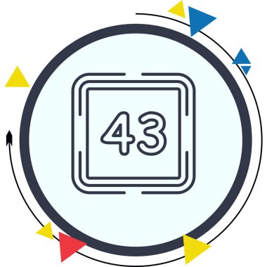 Kırk Üç Web simgesi vektör illüstrasyonu