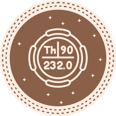 Toryum sembolü, periyodik tablonun kimyasal elementi, vektör simgesi