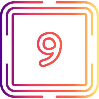 Dokuz rakamlı basit web düğmesi, 9 simge