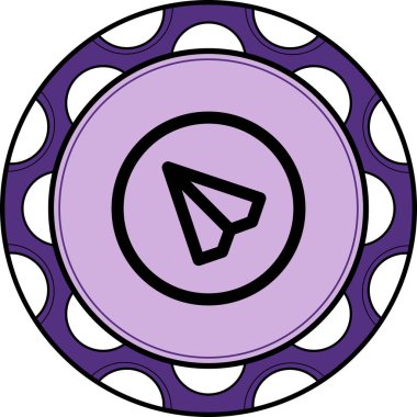 Yukarıyı gösteren kağıt uçağın minimalist taslağı. Basit Web Düğmesi