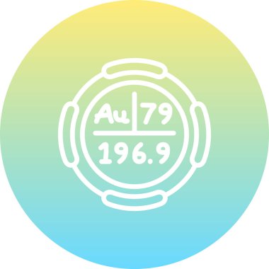 Altın sembol, periyodik tablonun kimyasal elementi, vektör simgesi