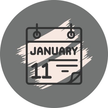 11 Ocak Modern Düz Vektör Tasarımı