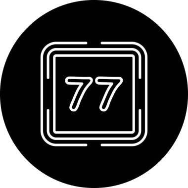 Yetmiş yedi Web simgesi vektör illüstrasyonu