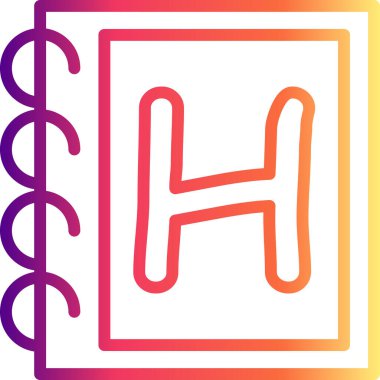 Büyük Harf H Web simgesi vektör illüstrasyonu