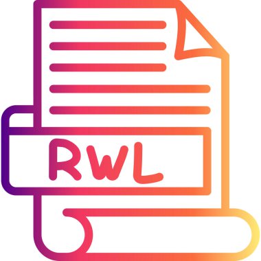 RWL Satır Simgesi, Vektör İllüstrasyonu