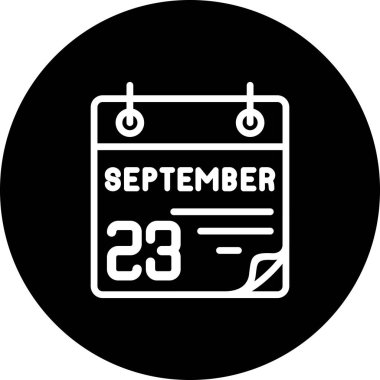 23 Eylül takvim simgesi, vektör illüstrasyonu          