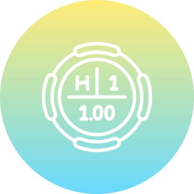 Hidrojen sembolü, periyodik tablonun kimyasal elementi, vektör simgesi