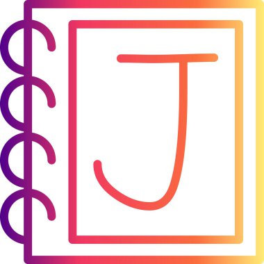 Büyük harf J Yenilikçi Düz Ürün Tasarım Sembolü